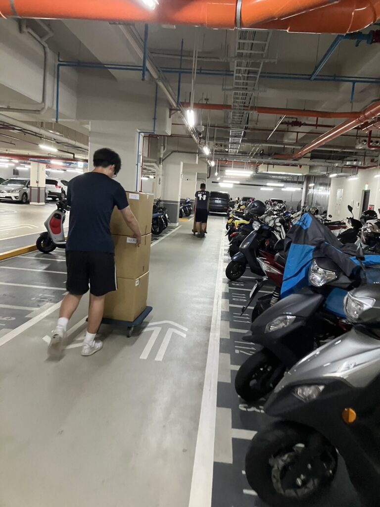 停車位置到電梯的實際搬運路線